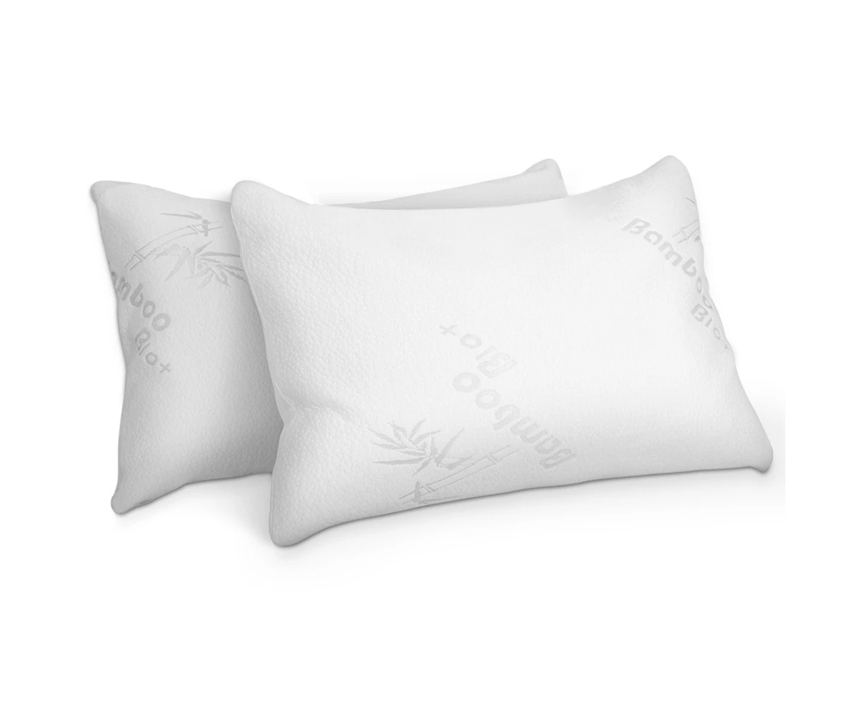 STARRY EUCALYPT Memory Foam Pillow with Bamboo Cover King Size Set of 2