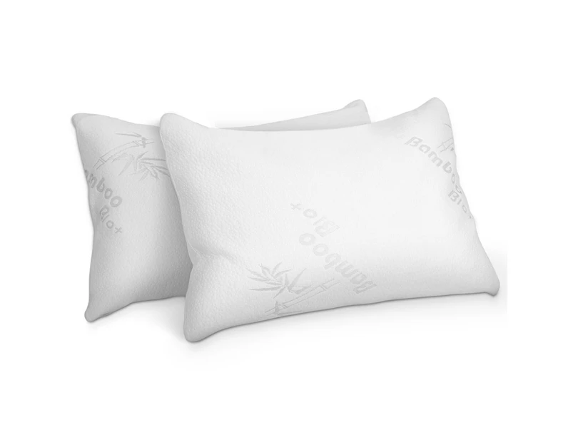 STARRY EUCALYPT Memory Foam Pillow with Bamboo Cover King Size Set of 2