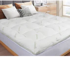 STARRY EUCALYPT Queen Bamboo Fibre Pillowtop Mattress Topper Underlay Pad Cover 7.5cm