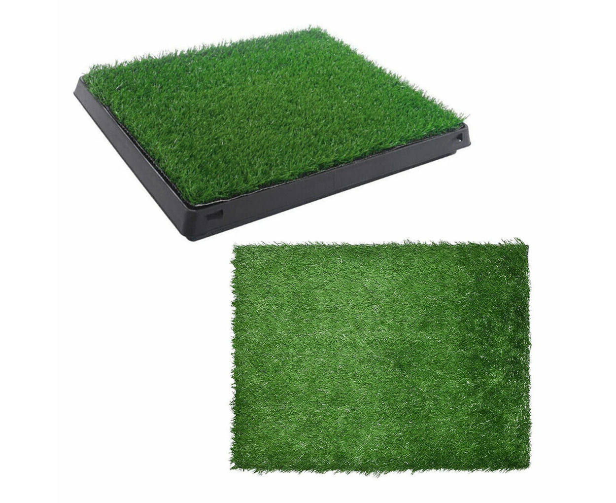 Indoor Dog Pet Potty Zoom Portable Training Grass Mat Toilet Large Loo Pad Tray with 2 Mat