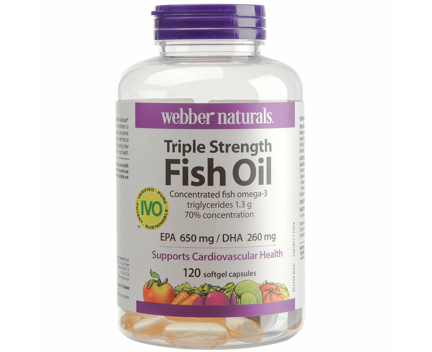 Webber Naturals Triple Strength Fish Oil 120 Softgel Capsules