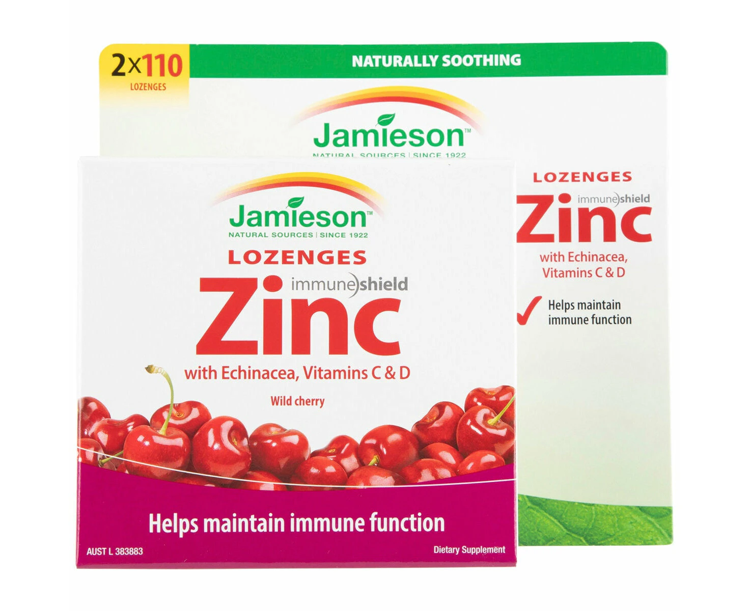 Jamieson Zinc Wild Cherry Flavour 2 x 110 Lozenges