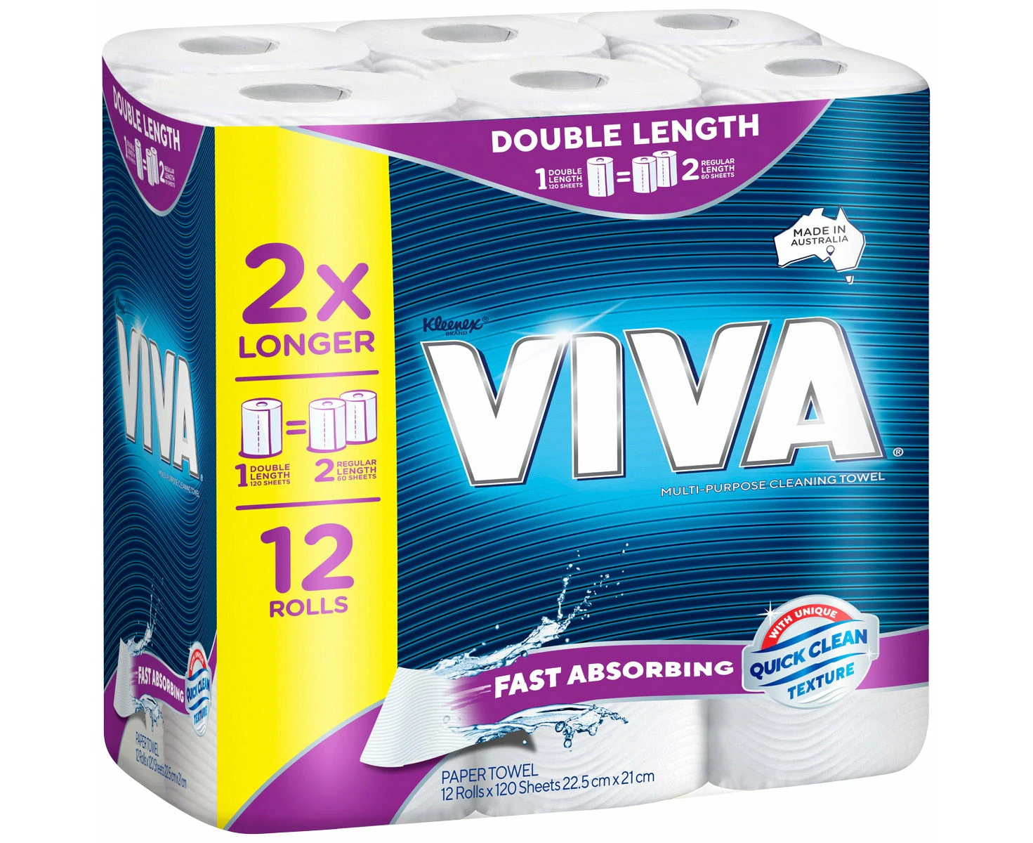 Viva Double Length Cleaning Paper Towels 12 x 120 Sheets