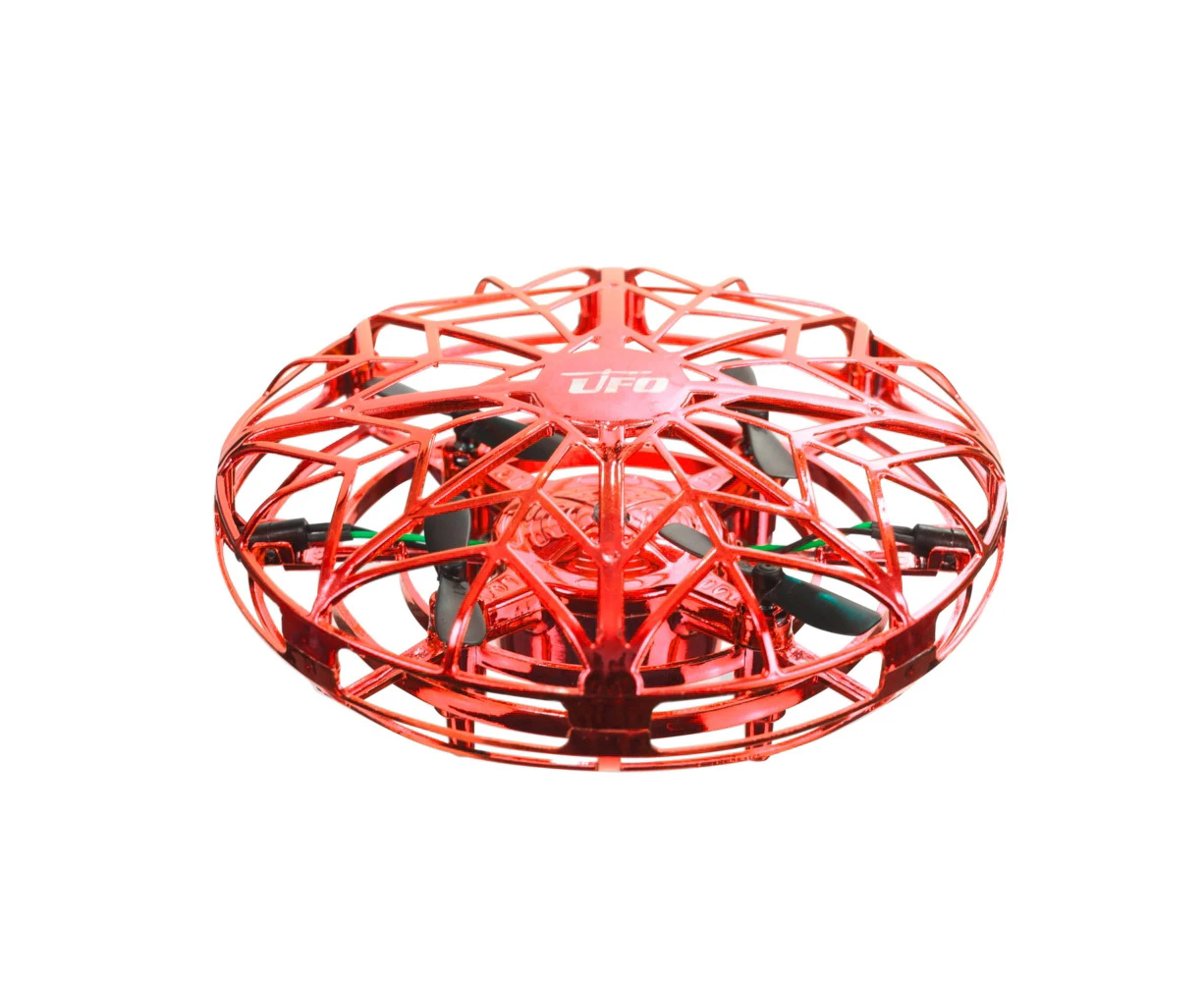 Funtime 14cm UFO Quadcopter Kids/Children Flying Outdoor/Garden Toy Red 5y+