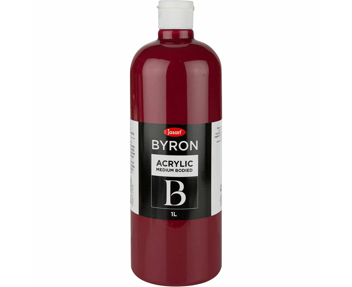 Jasart Byron 1L Acrylic Paint Bottle Medium-Bodied Art/Craft Painting Magenta