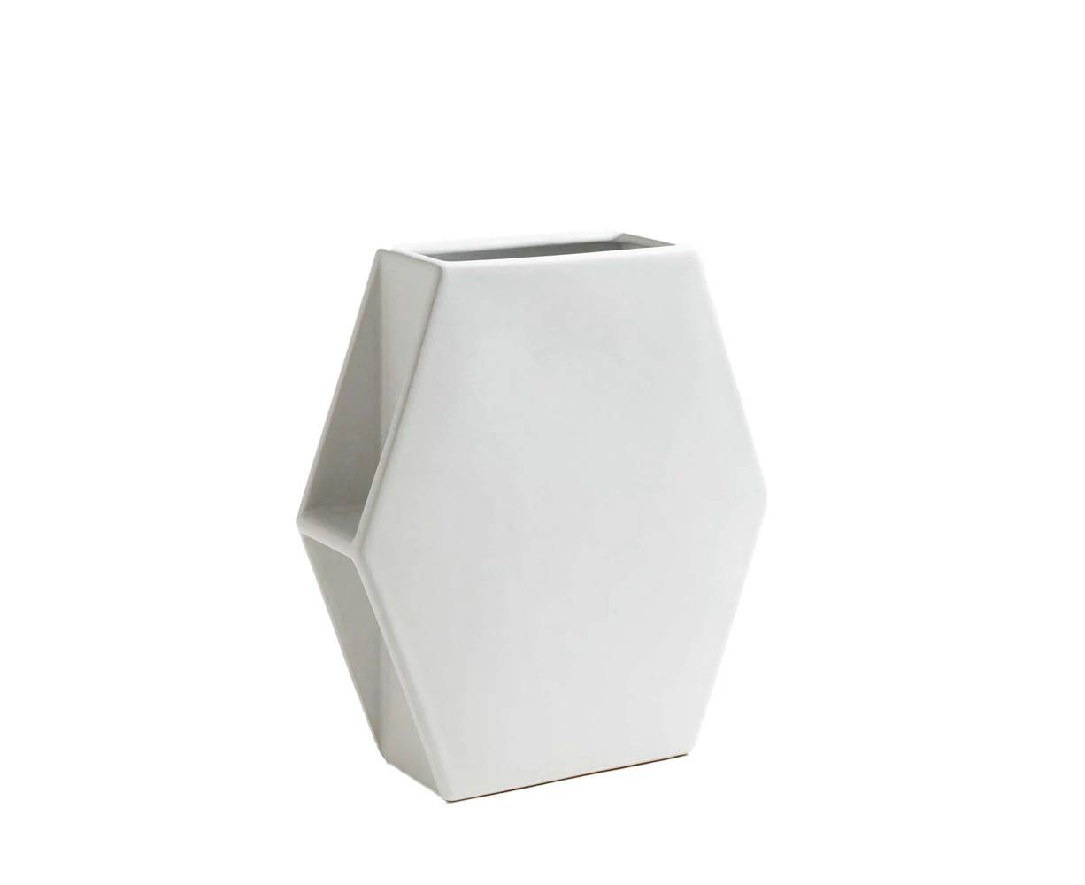 Ben David Hex Flower Vase Tabletop Display Home/Lounge Decor Large White