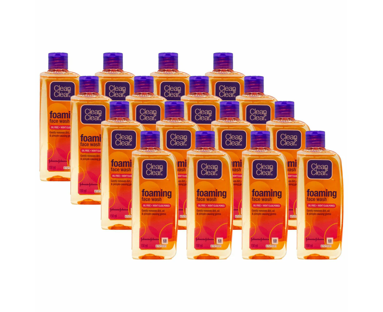 16PK Clean & Clear 150ml Foaming Face Wash Oil Free Skin Cleansing Facial Care