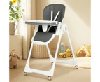 Advwin 3-in-1 Folding Baby Highchair Adjustable Toddler Feeding Chair Baby Eating Chair, Gray