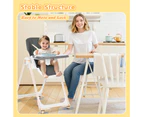 Advwin 3-in-1 Folding Baby Highchair Adjustable Toddler Feeding Chair Baby Eating Chair, Gray