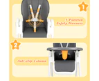 Advwin 3-in-1 Folding Baby Highchair Adjustable Toddler Feeding Chair Baby Eating Chair, Gray