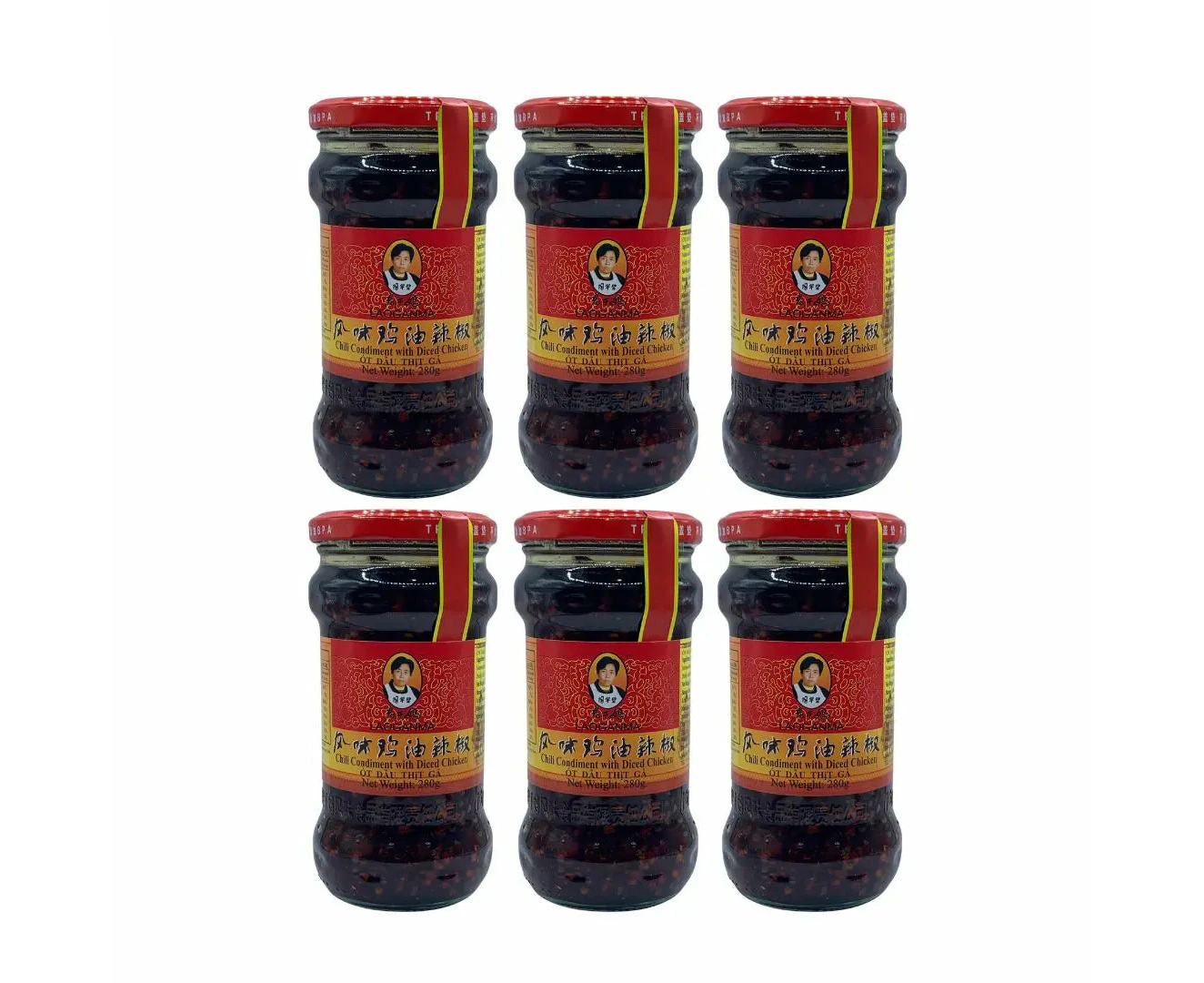 Lao Gan Ma Chili Condiment With Diced Chicken 280g 6Pk