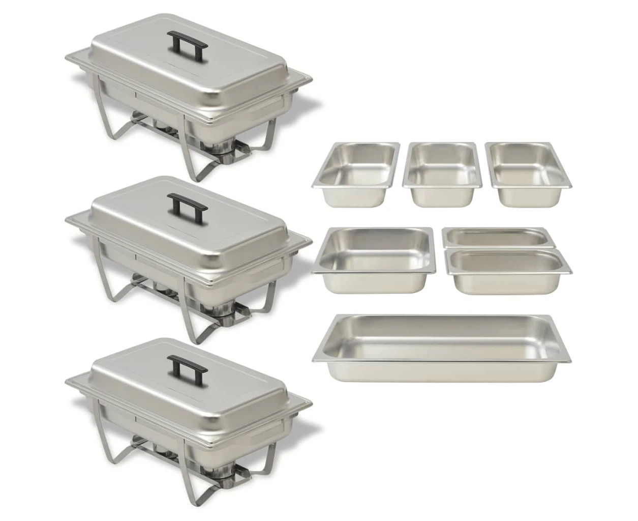 Stainless Steel Chafing Dish Set Catering Buffet Food Warmer Serving Trays