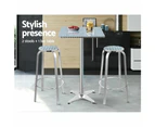 Gardeon 3-Piece Outdoor Bar Set Bistro Table Stools Adjustable Square Cafe