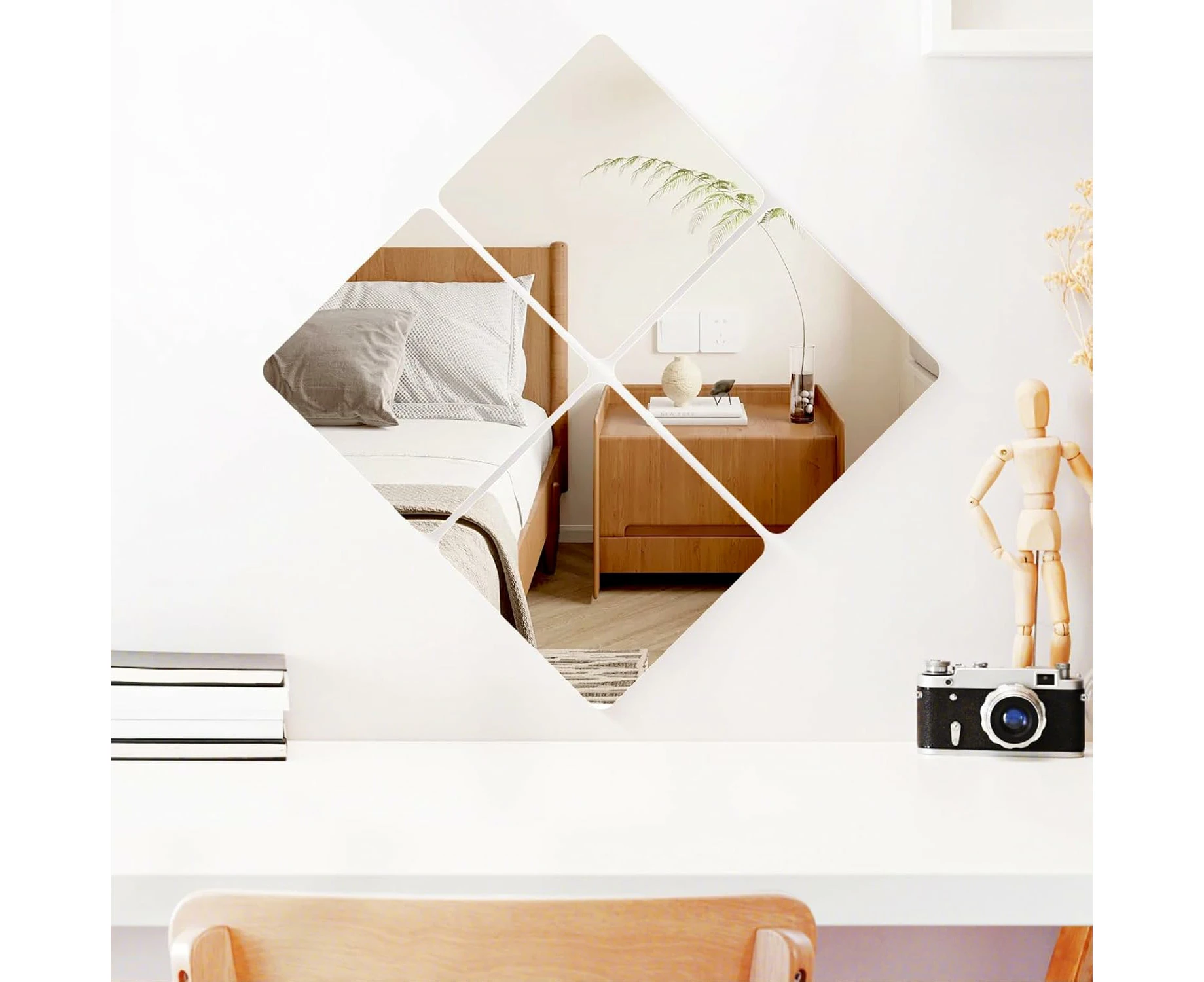 Wall Mirror Tiles Decor Acrylic - Shatterproof Full Length Mirrors Flexible Decorative Plastic Mirror Sheets Adhesive Mirror Stickers for Door Bedroo