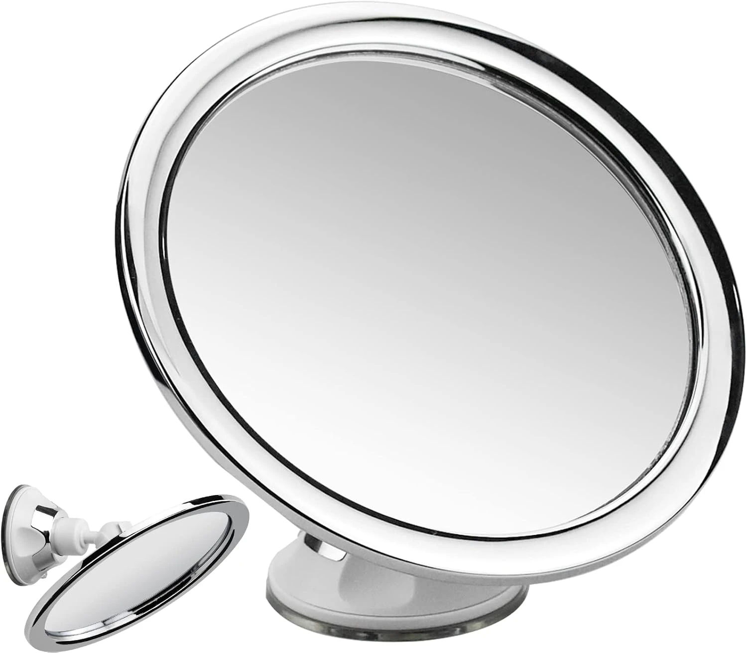 Shaving Mirror 360° Swivel Fogless Shower Mirror Anti-Fog Bathroom Mirror Cosmetic Mirror Make-Up Mirror with Powerful Suction Cup for Shower