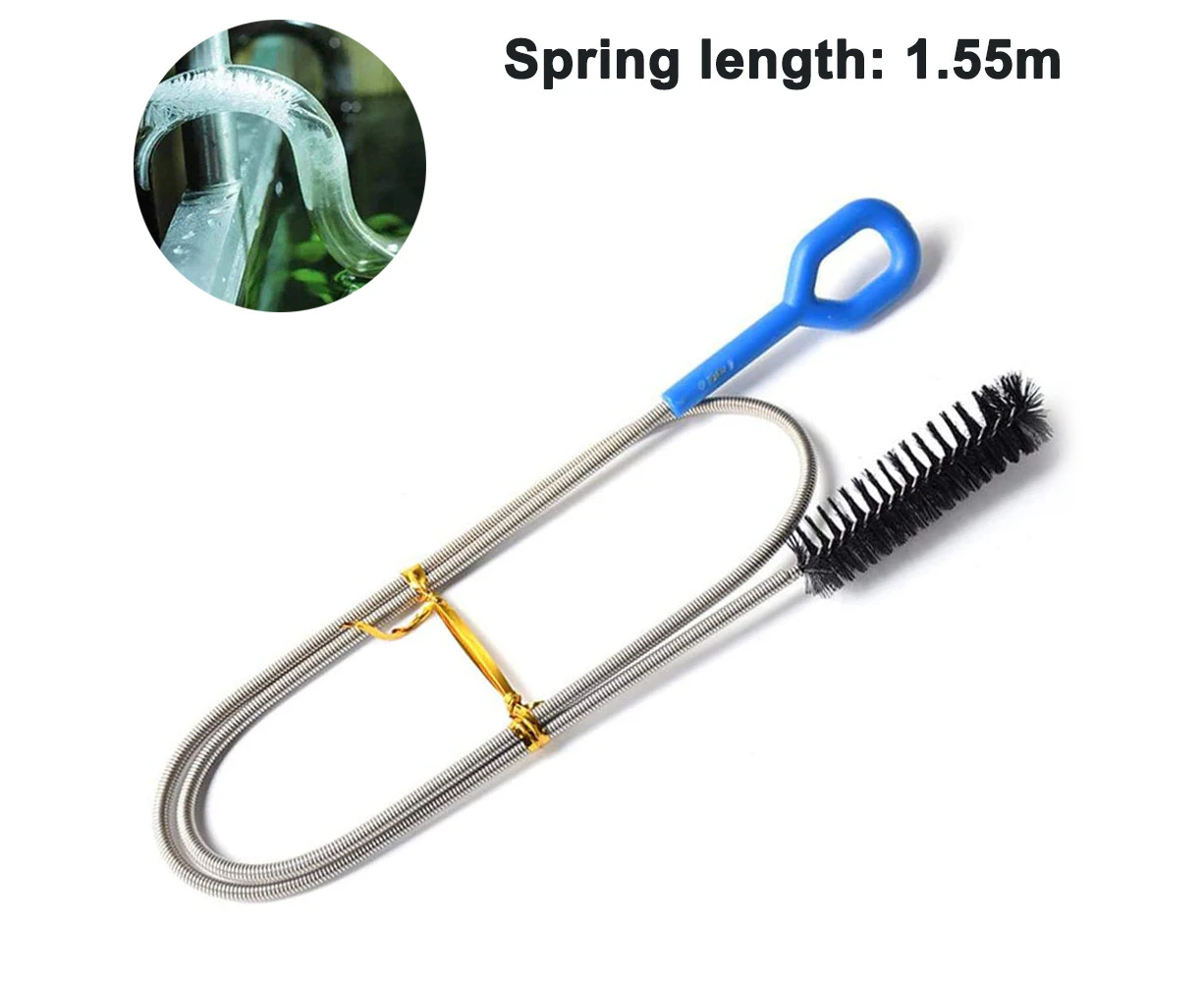 Extra Long Drain Cleaning Brush, Length 1.55m, Super Flexible Drain Cleaning Tool, Drain Clog Remover Brush