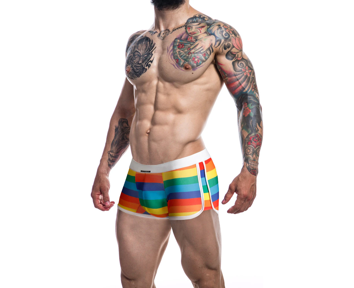 Cut For Men Athletic Trunk Rainbow S: Vibrant And Comfortable Men's Rainbow Colored Athletic Trunk For Active Support And Style