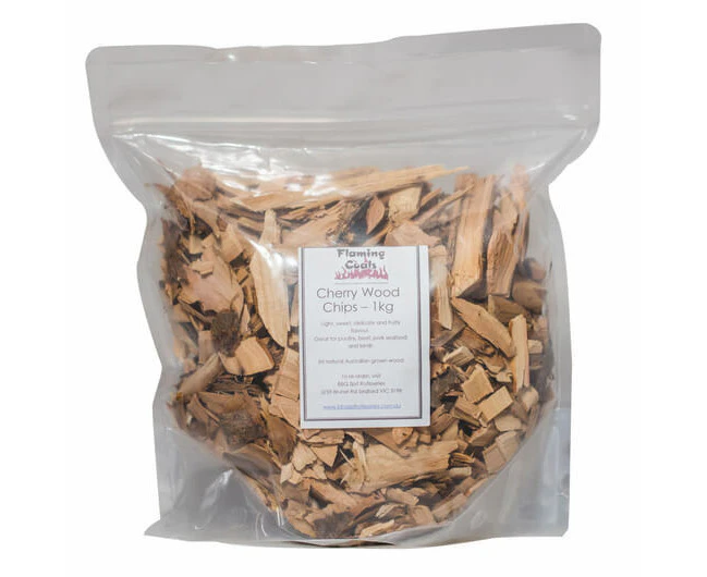 100% Australian Smoking Wood Chips - 1Kg by Flaming Coals - Flaming Coals - Cherry