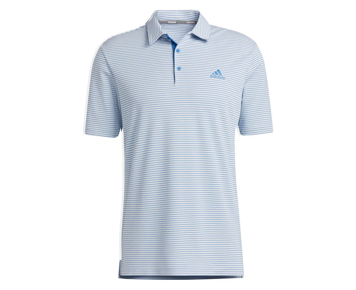 adidas 2-Colour Club Polo Shirt - Halo Blue/Focus Blue -  Mens