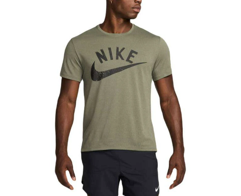 Nike Mens Miler Dri FIT Running Tee - Khaki