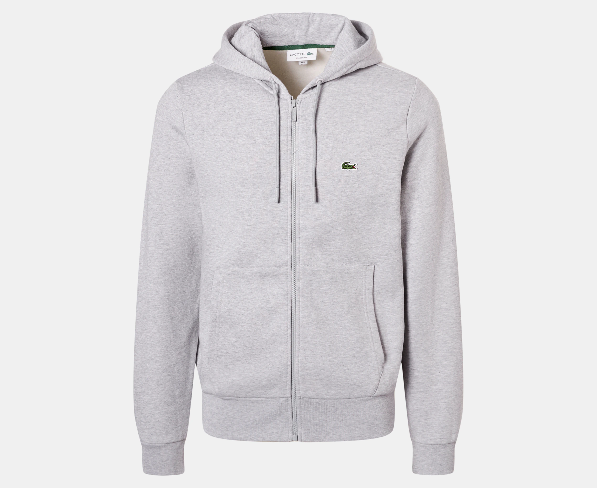 Lacoste Men's Core Zip-Up Hoodie - Silver Chine