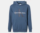 Calvin Klein Jeans Youth Boys' Old School Placement Logo Hoodie - Dark Denim