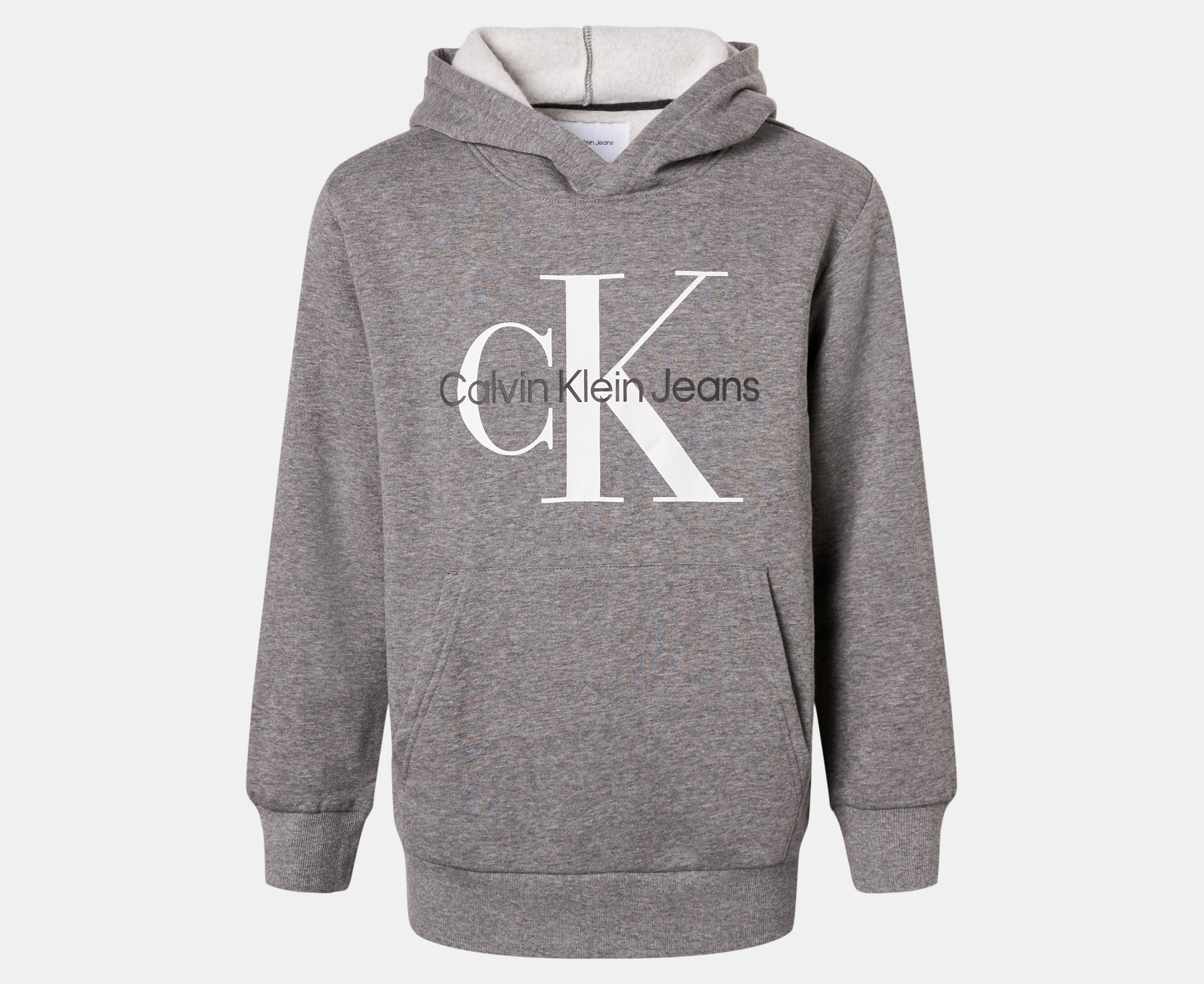 Calvin Klein Jeans Youth Boys' Old School Placement Logo Hoodie - Medium Grey