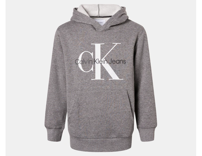 Calvin Klein Jeans Youth Boys' Old School Placement Logo Hoodie - Medium Grey