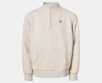 Calvin Klein Jeans Youth Boys' Monogram Logo 1/4 Zip Popover Sweatshirt - Putty Beige