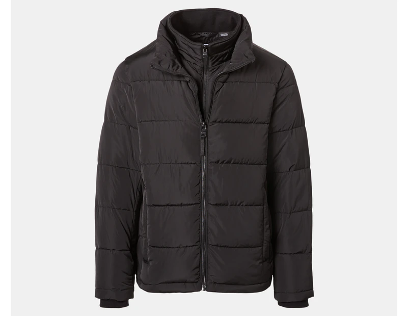 Calvin Klein Men's Core Puffer w/ Bib Jacket - Black