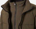 Calvin Klein Men's Core Puffer w/ Bib Jacket - Olive