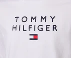 Tommy Hilfiger Boys' Stacked Logo Long Sleeve Tee / T-Shirt / Tshirt - White