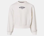 Tommy Hilfiger Girls' Tommy Logo Crewneck Sweatshirt - Milky Way