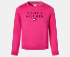 Tommy Hilfiger Girls' Stacked Popover Sweatshirt - Pink