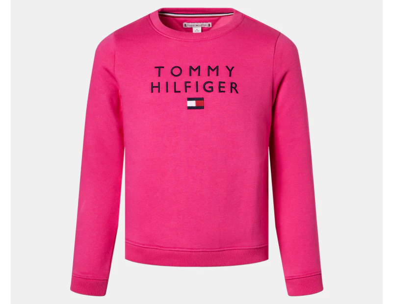 Tommy Hilfiger Girls' Stacked Popover Sweatshirt - Pink