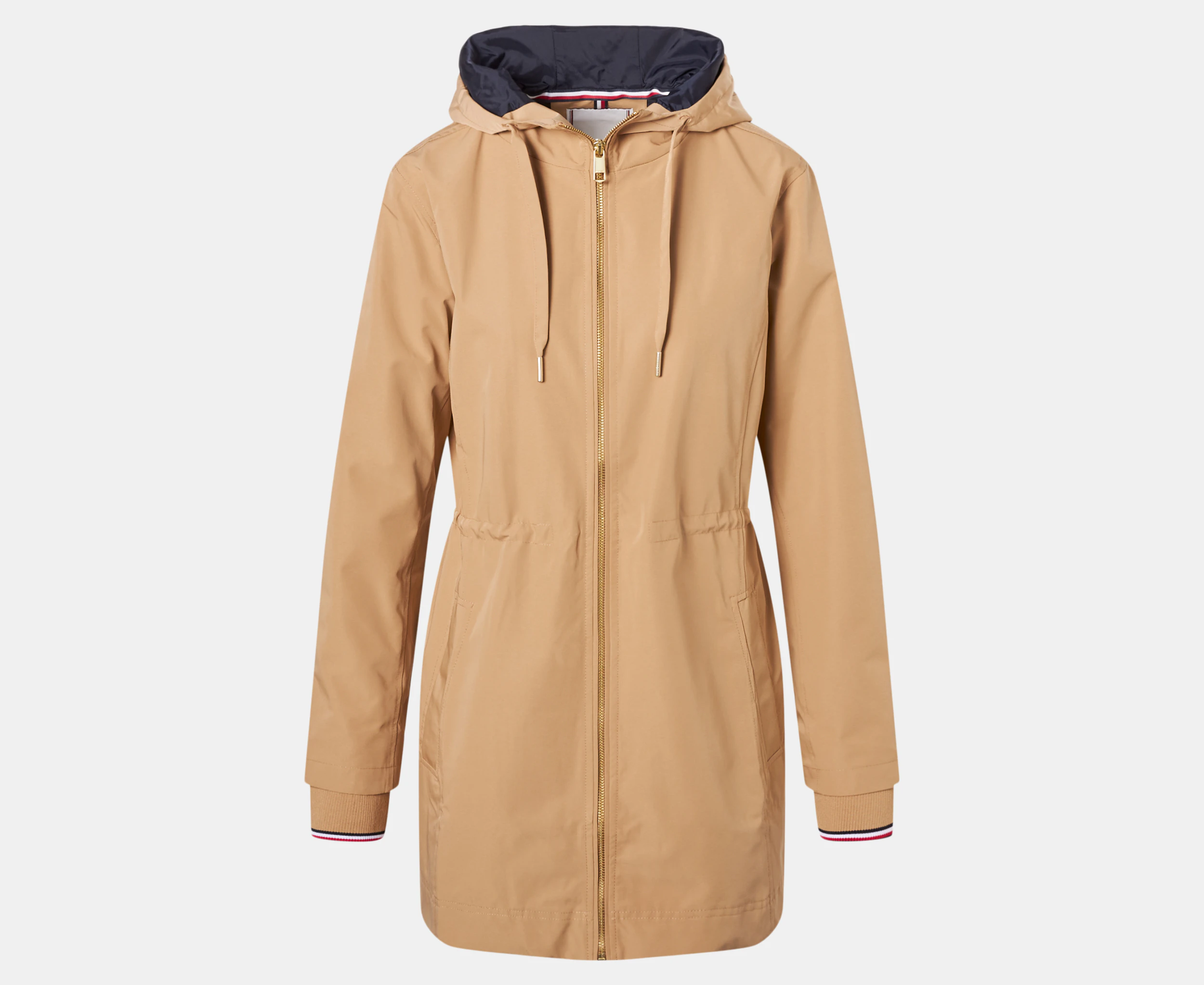 Tommy Hilfiger Women's Hailey Long Hooded Storm Jacket - Toast