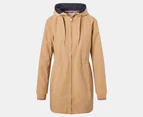 Tommy Hilfiger Women's Hailey Long Hooded Storm Jacket - Toast