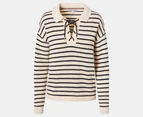 Tommy Hilfiger Women's Lace-Up Polo Sweater - Calico/Multi