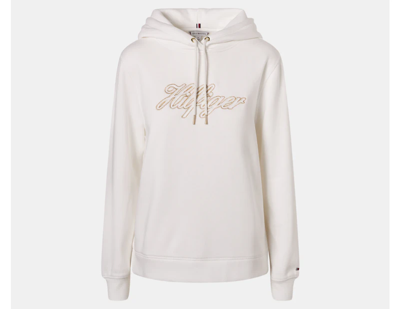 Tommy Hilfiger Women's Metallic Logo Hoodie - Milky Way