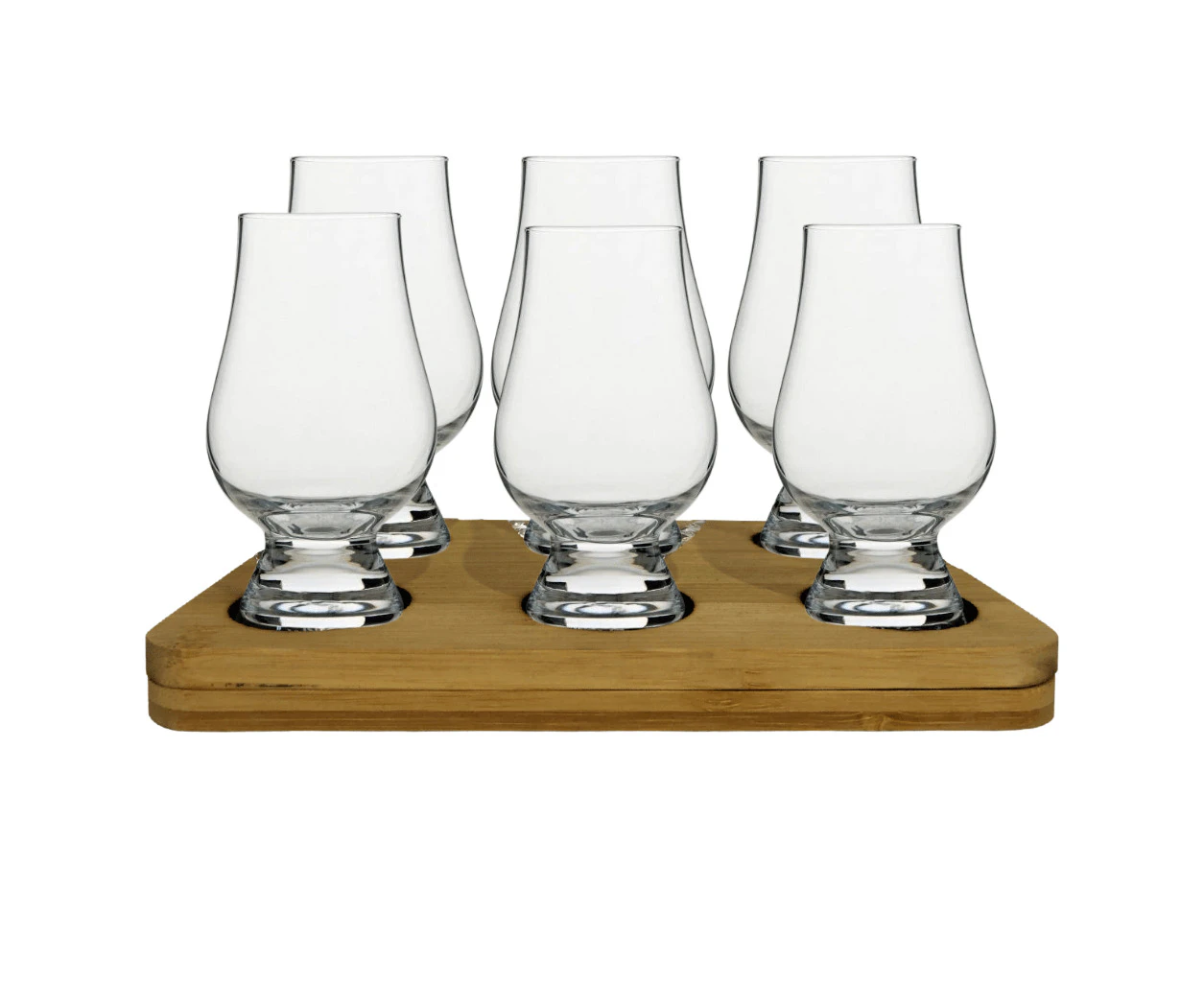 The Original Glencairn Whisky Glass - 6 Pack Tasting Gift Set includes Wooden Presentation Stand