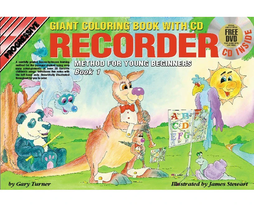 Progressive Recorder Book 1 For Young Beginners Colouring Book/CD/DVD Book