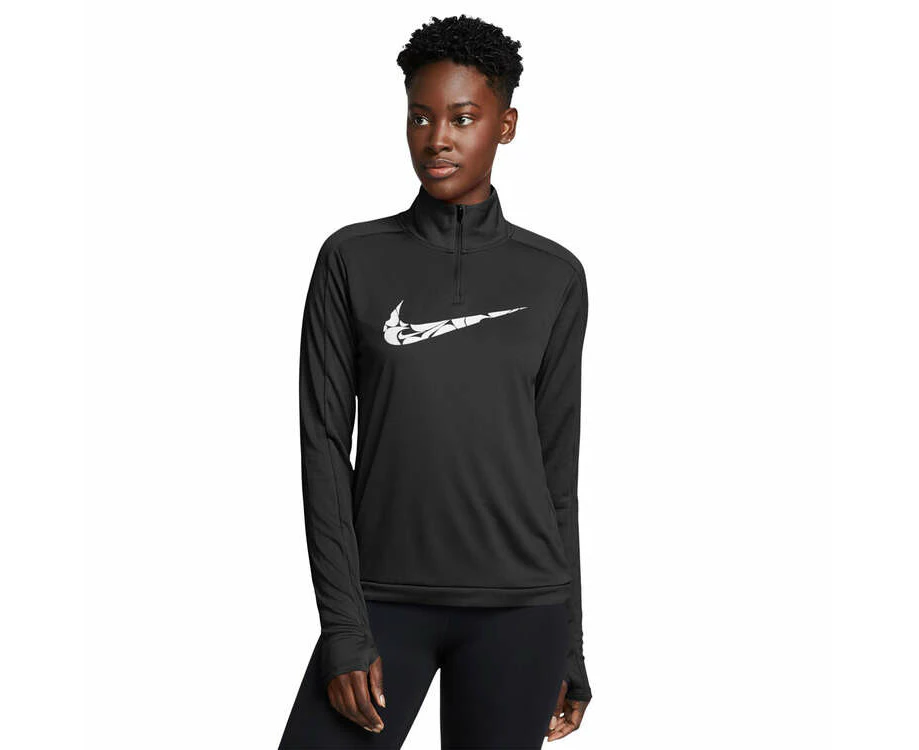 Nike Womens Swoosh Dri-FIT 1/2 Zip Running Top - Black