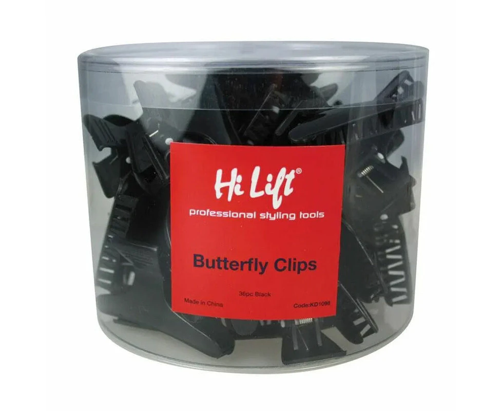 Hi Lift - Butterfly Hair Clips Black 36pcs