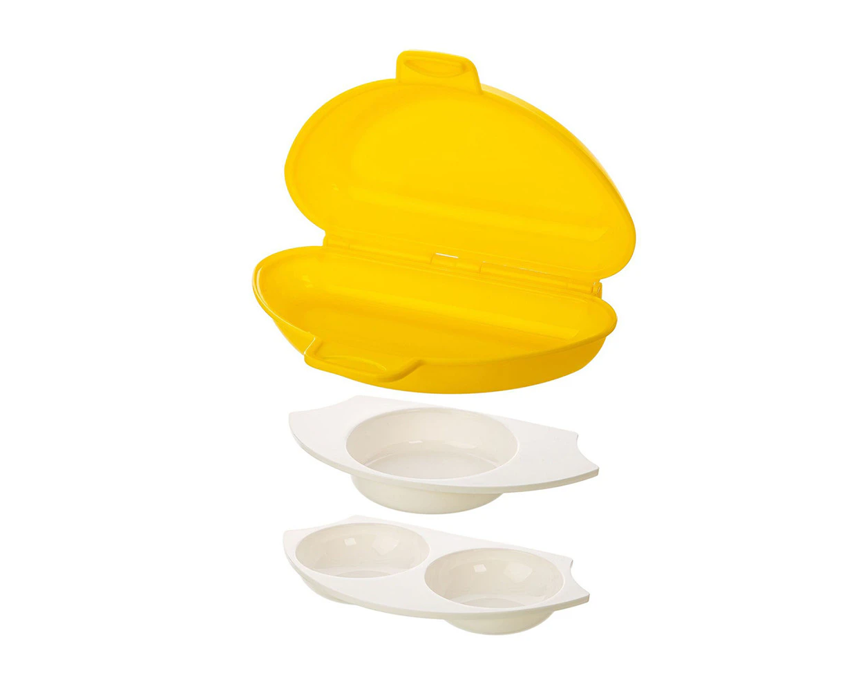 Progressive 21cm 4-in-1 Microwave Egg Cooker Kitchen Gadget Food Steamer Yellow