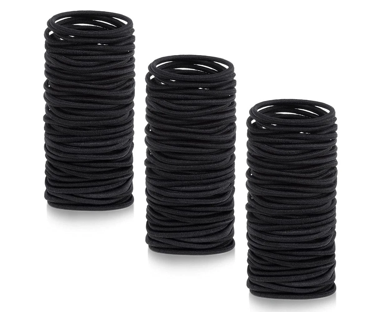 250 Pcs Black Elastics Elastics Small Hair Rubber Bands Accessories Ponytail Holders for Women Girls Baby Toddlers Men with Thick Straight Curly Hair,3 mm