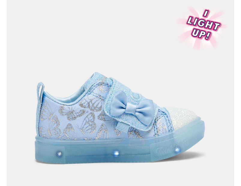 Skechers Toddler Girls' Twinkle Toes: Twinkle Sparks Ice Heather So Fly Light-Up Sneakers - Light Blue