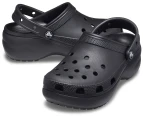 Crocs Womens Classic Platform Clog Sandals - Black