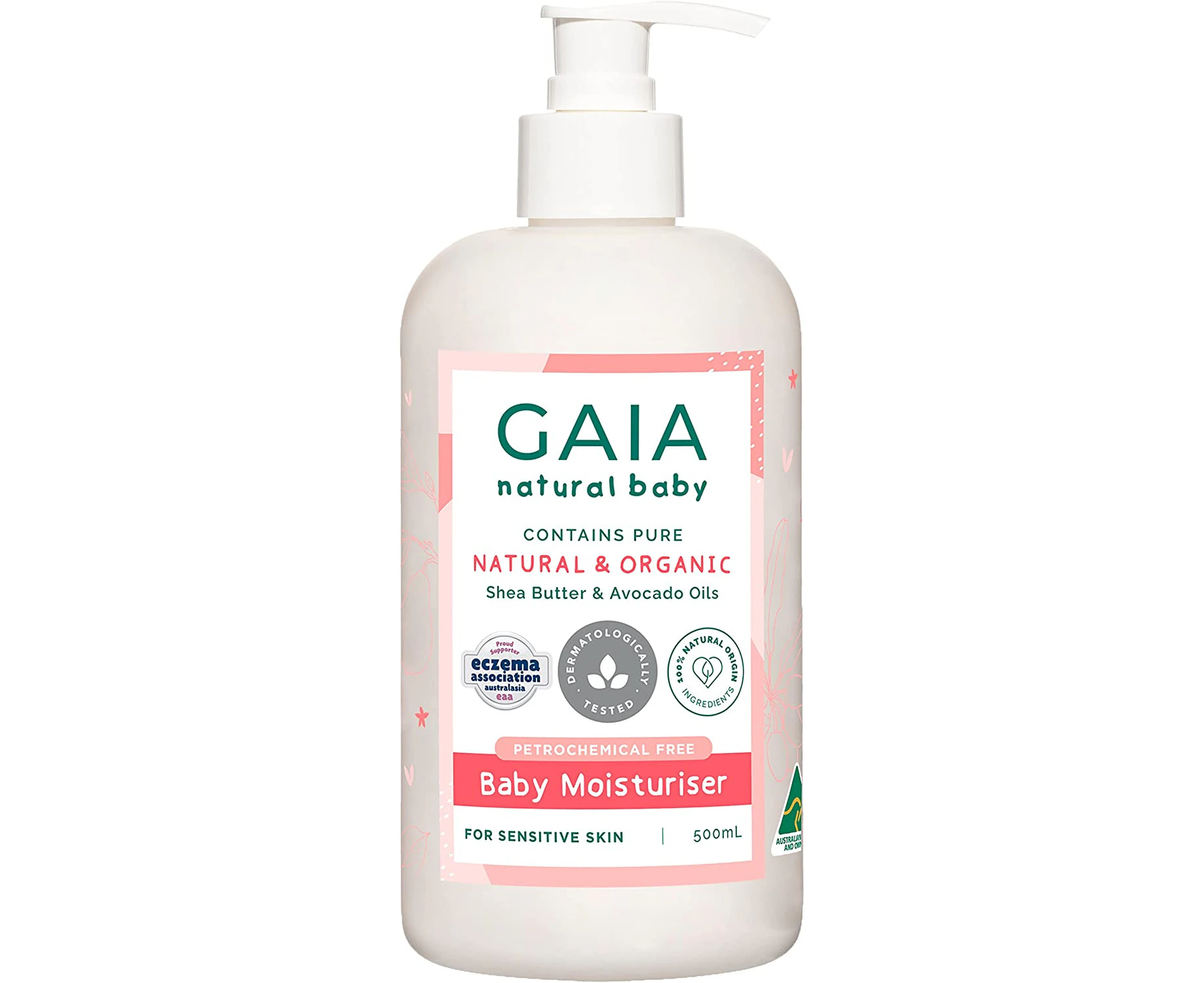 GAIA Natural Baby Moisturiser | 100% Natural Origin | Sensitive Skin formula | organic Avocado Oil | organic Shea Butter | Petrochemical Free | Perfume Fre