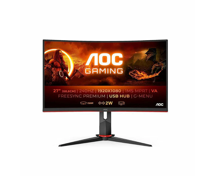 Aoc 27 Inches Curved 240Hz Fhd 1500R Gaming Monitor