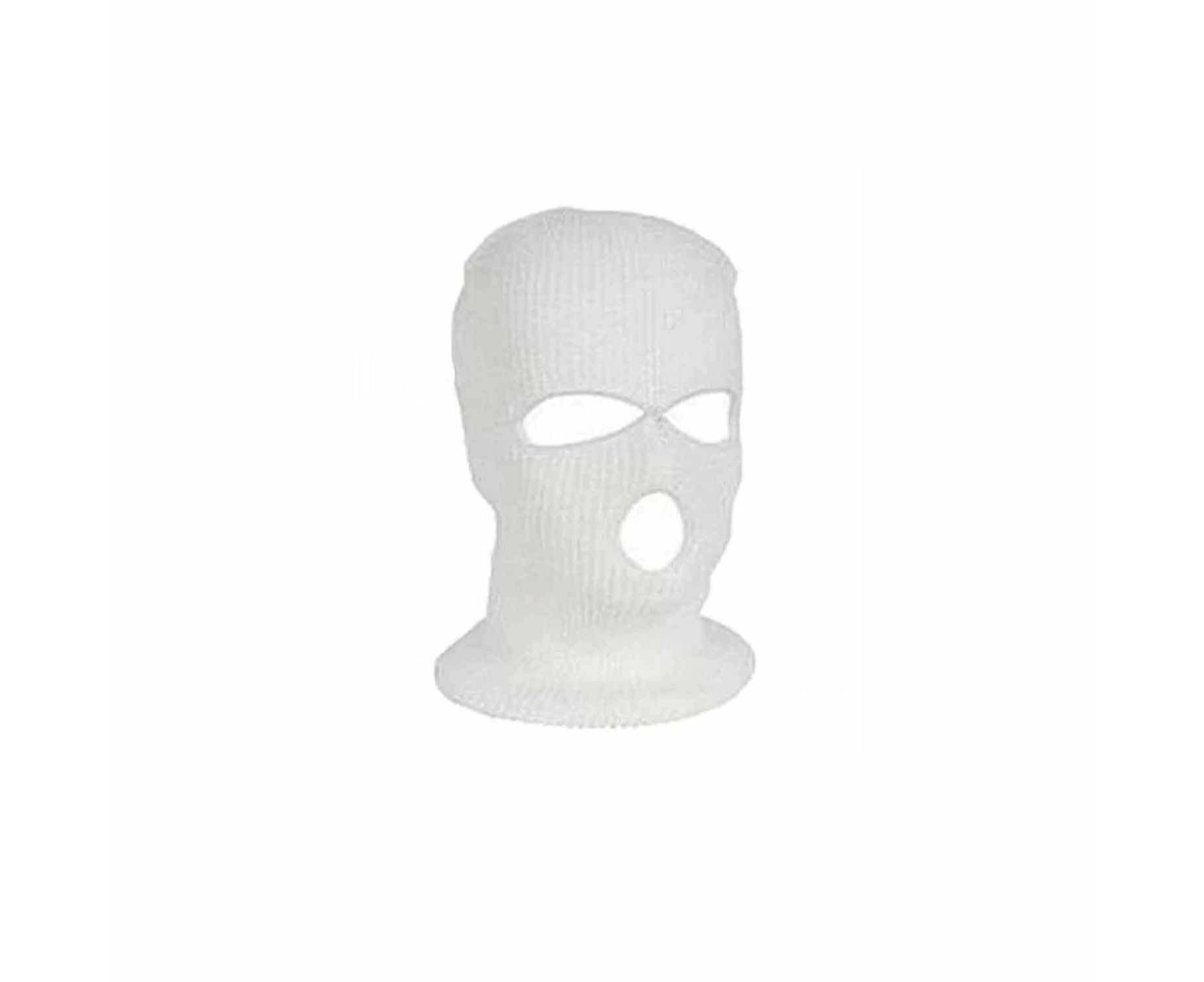 3 Hole Full Face Ski Mask Winter Cap Balaclava Hood Beanie Warm Tactical Hat - White